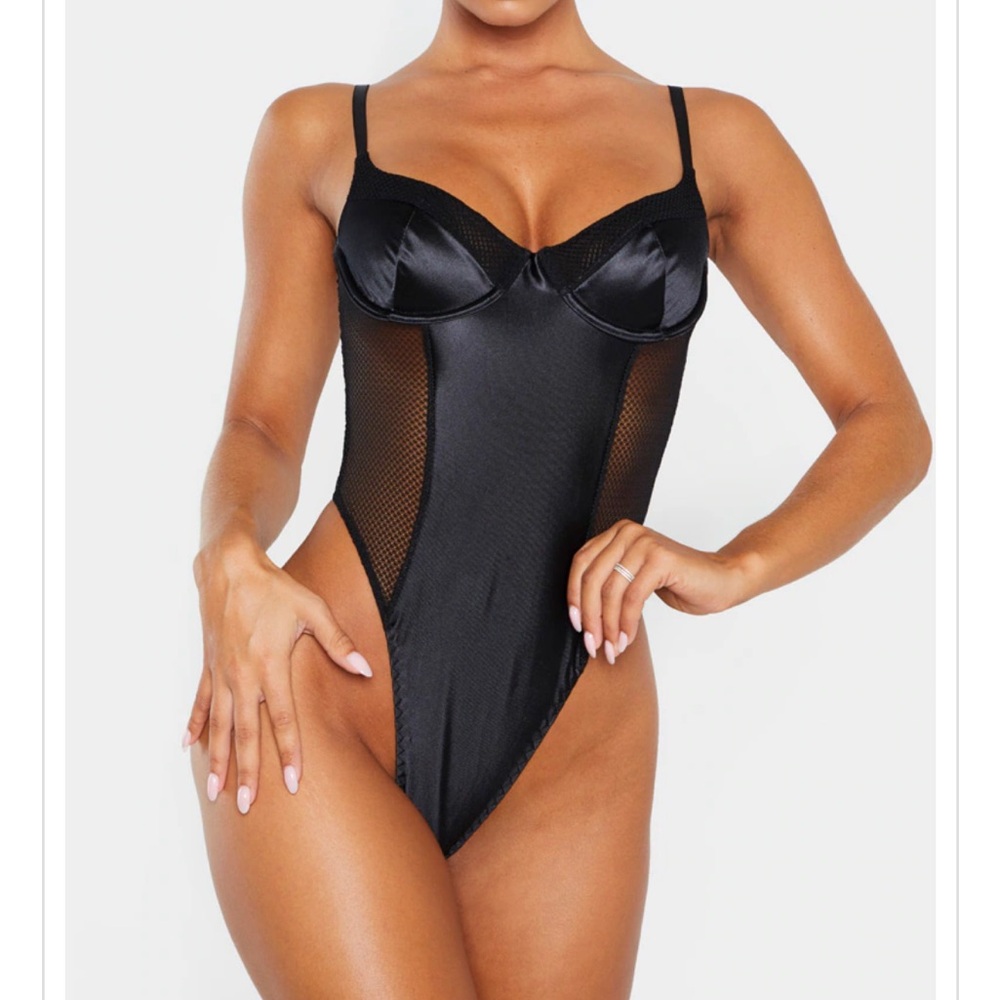 Black Satin Bodysuit